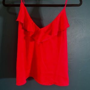 Banana RepublicRed Ruffle Tank - petite small
